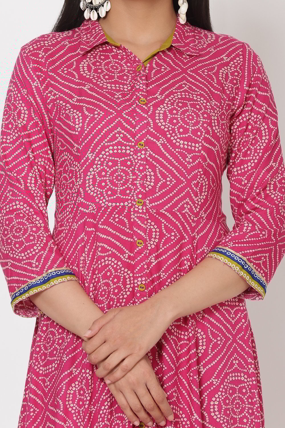 Orange Viscose And Rayon Kalidar Dress image number 1