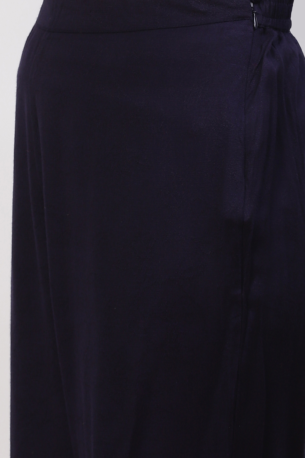 Navy Blue Acrylic Straight Suit Set image number 7