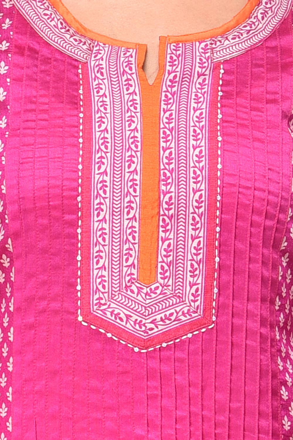 Magenta Straight Poly Cotton Kurta image number 4
