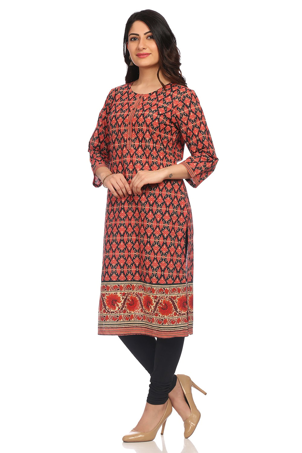 Red Straight Kurta image number 1