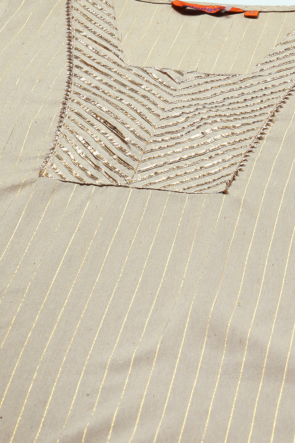 Beige Viscose Woven Straight Kurta Suit Set image number 1