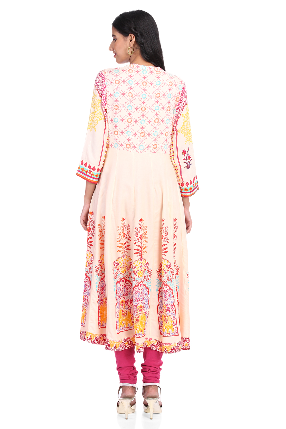 Off White Kalidar Viscose Rayon Kurta image number 5