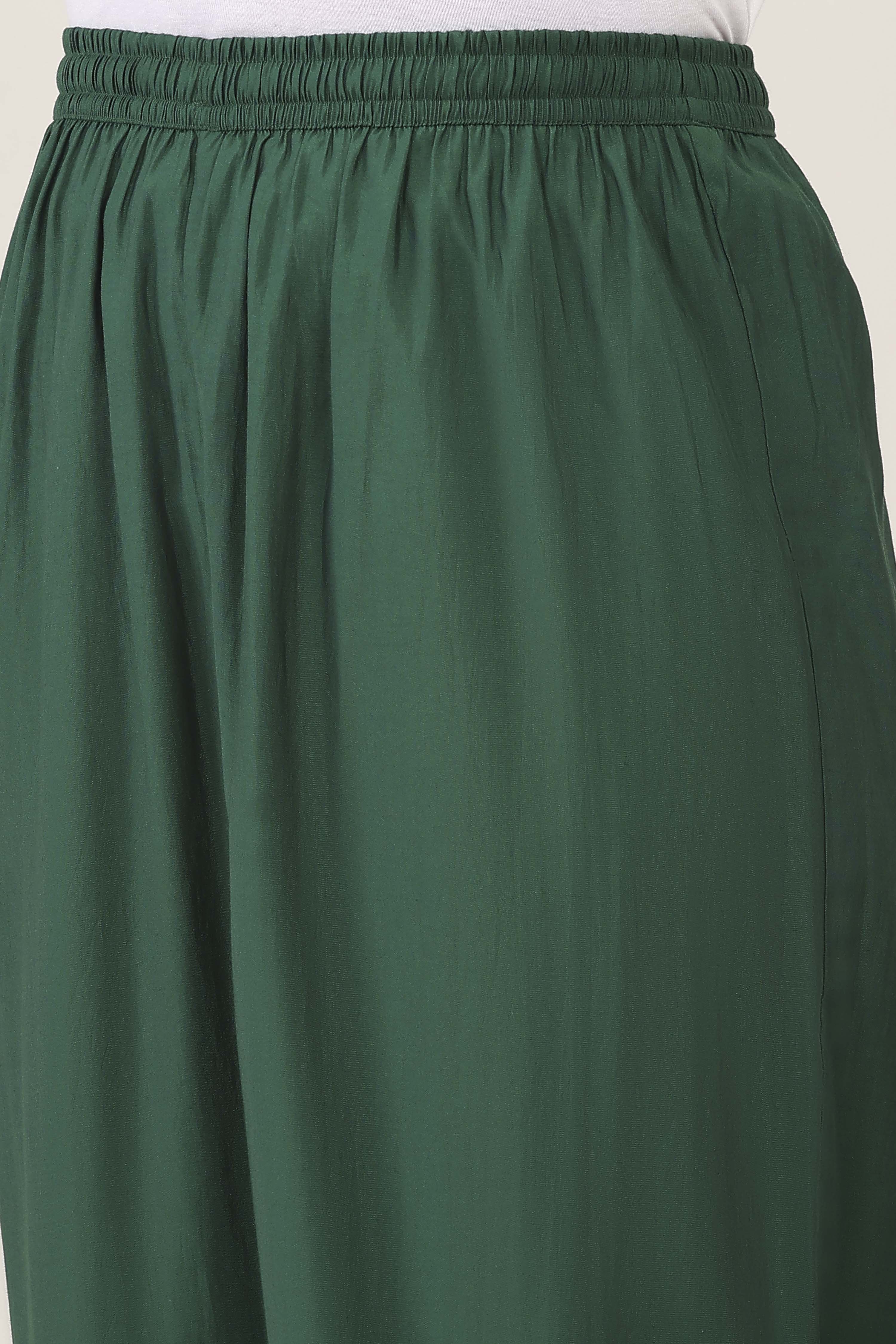 Green Viscose Polyester Kalidar Suit Sets image number 2