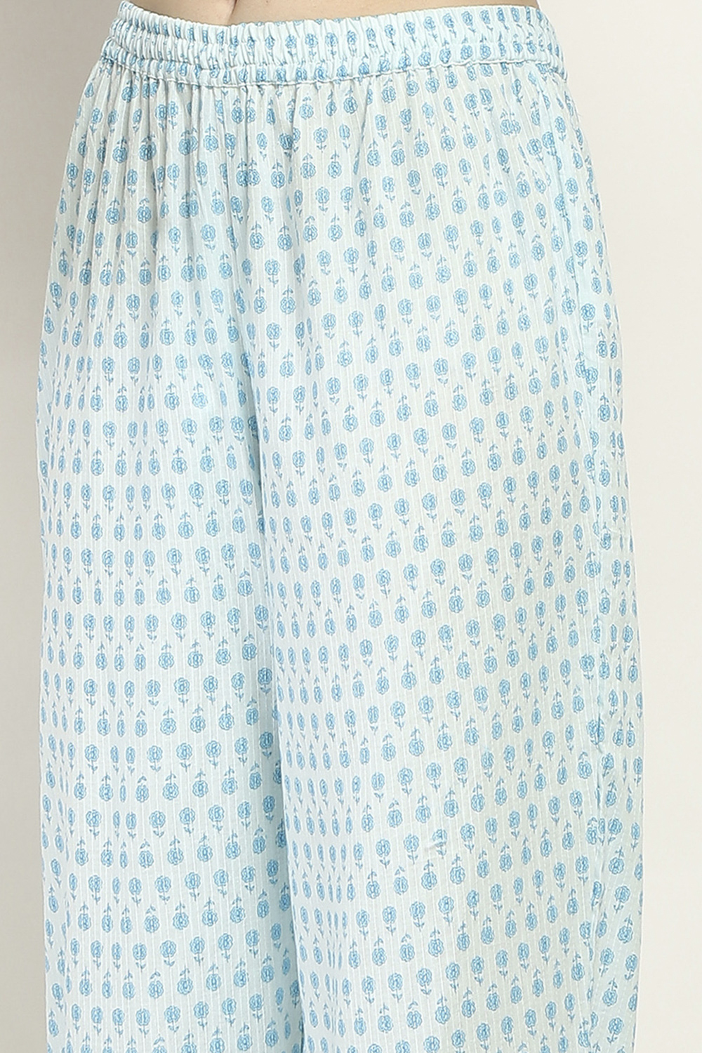 Blue Cotton Straight Set image number 2