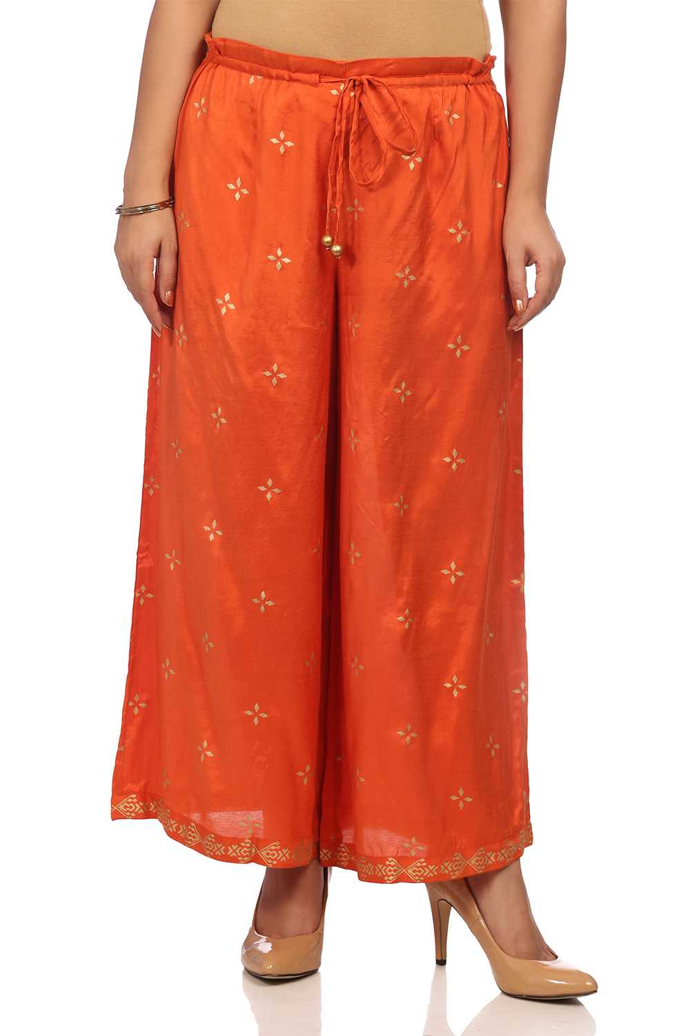 Orange Viscose Palazzo image number 0