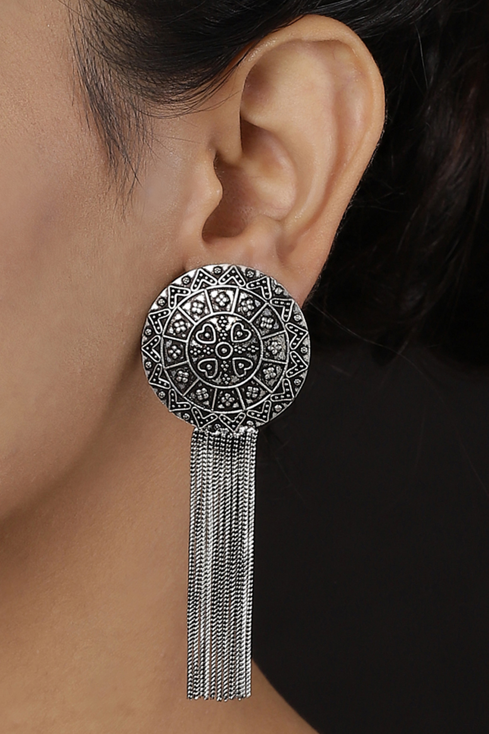 Silver Metal Brass Earrings image number 0