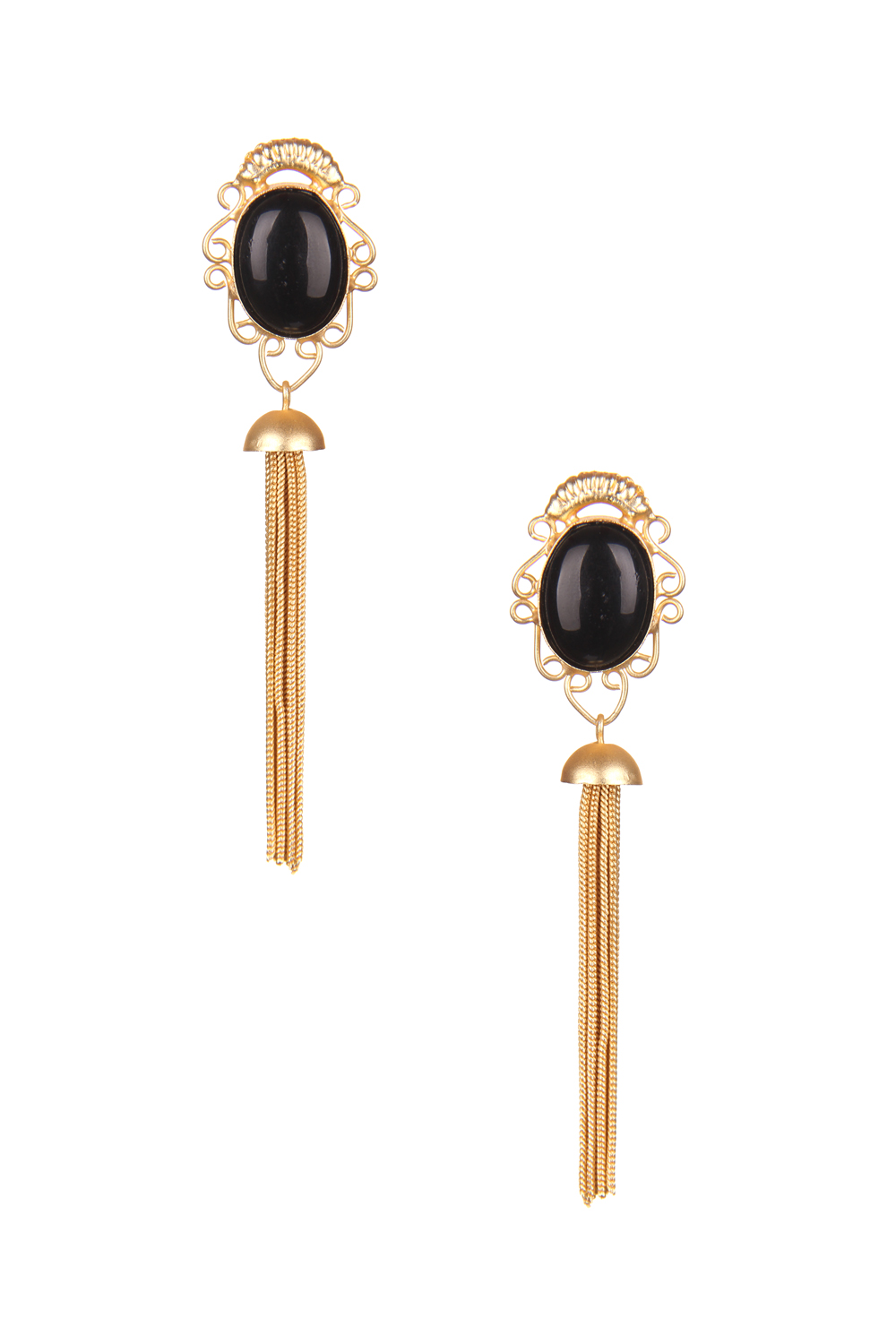 Golden Metal Brass Earrings image number 1
