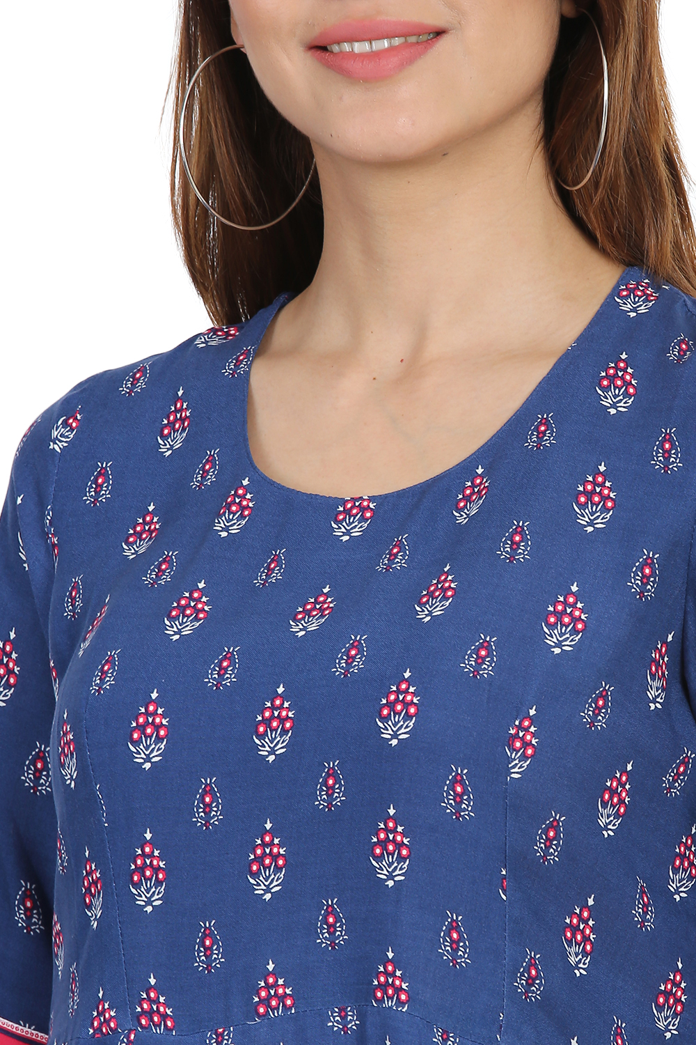 Indigo Flared Viscose Dress image number 1