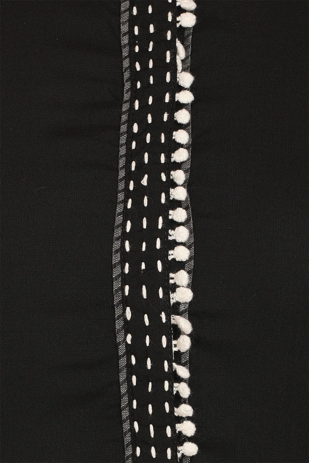 Black Straight Cotton Kurta image number 4