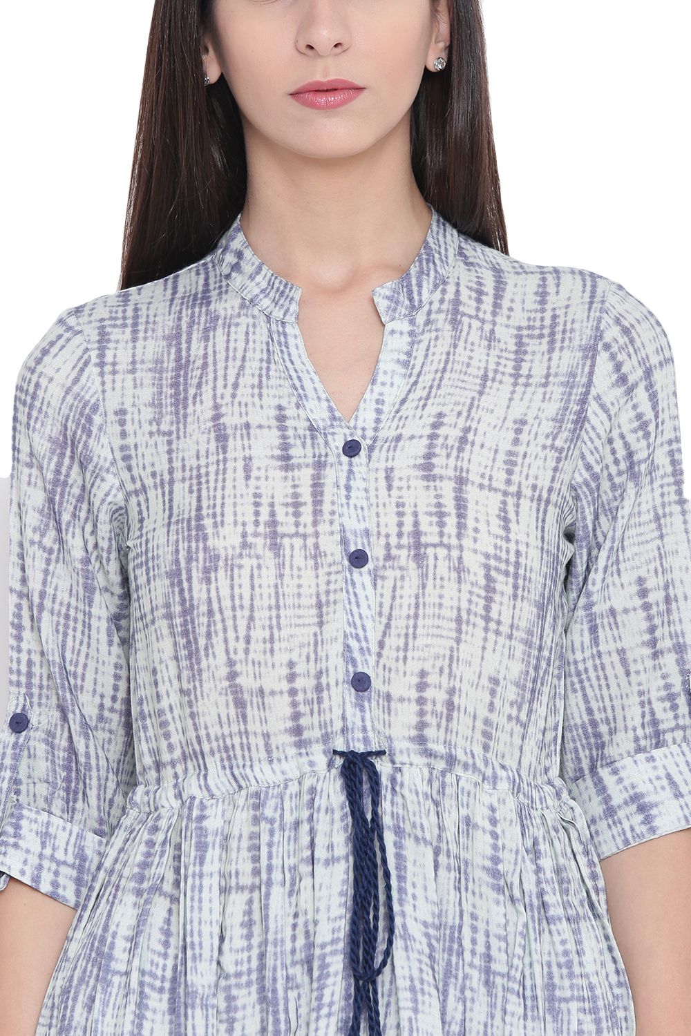 Indigo Rayon Asymmetric Kurta image number 1
