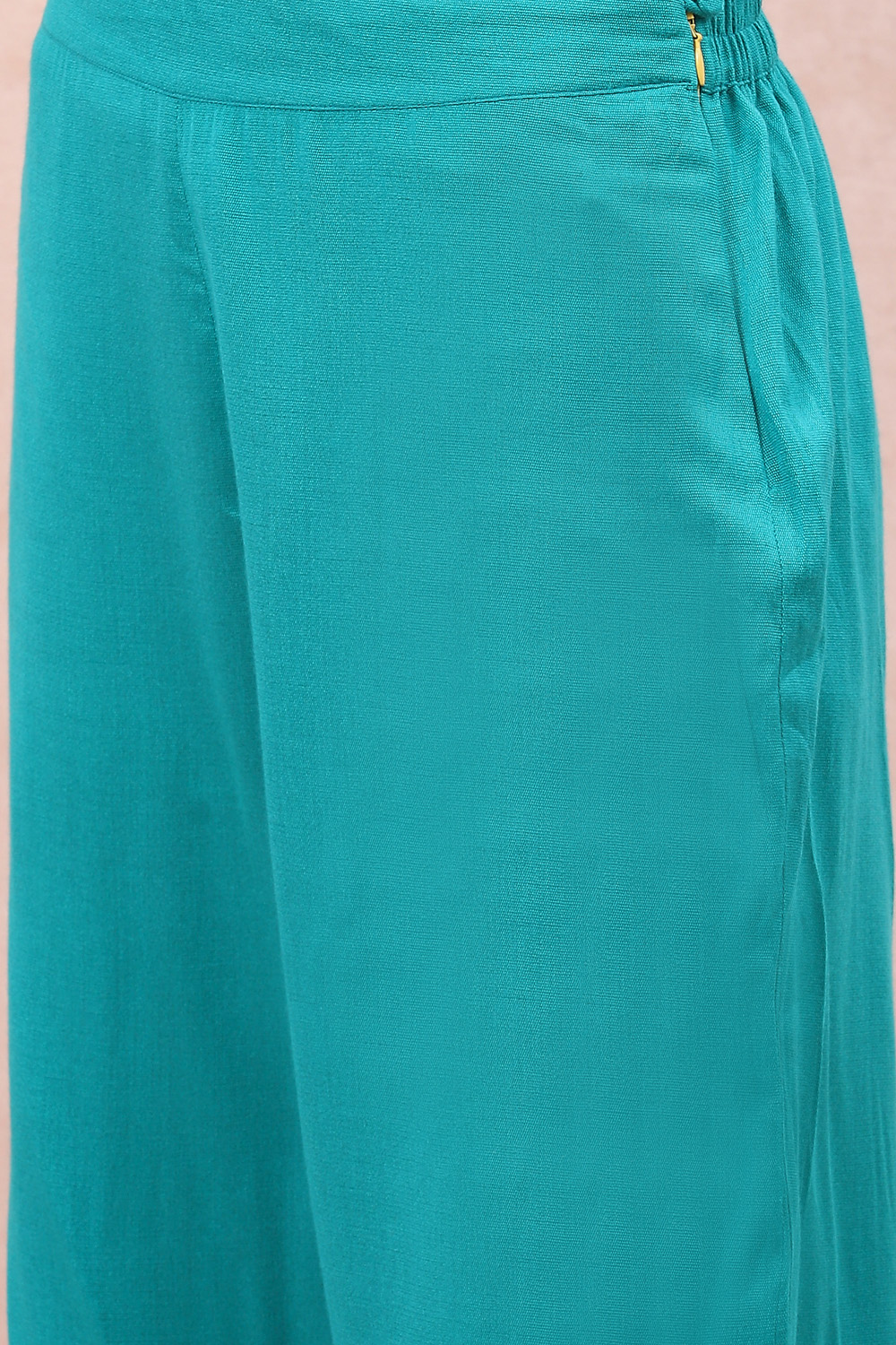 Turquoise Art Silk Straight Suit Set image number 2