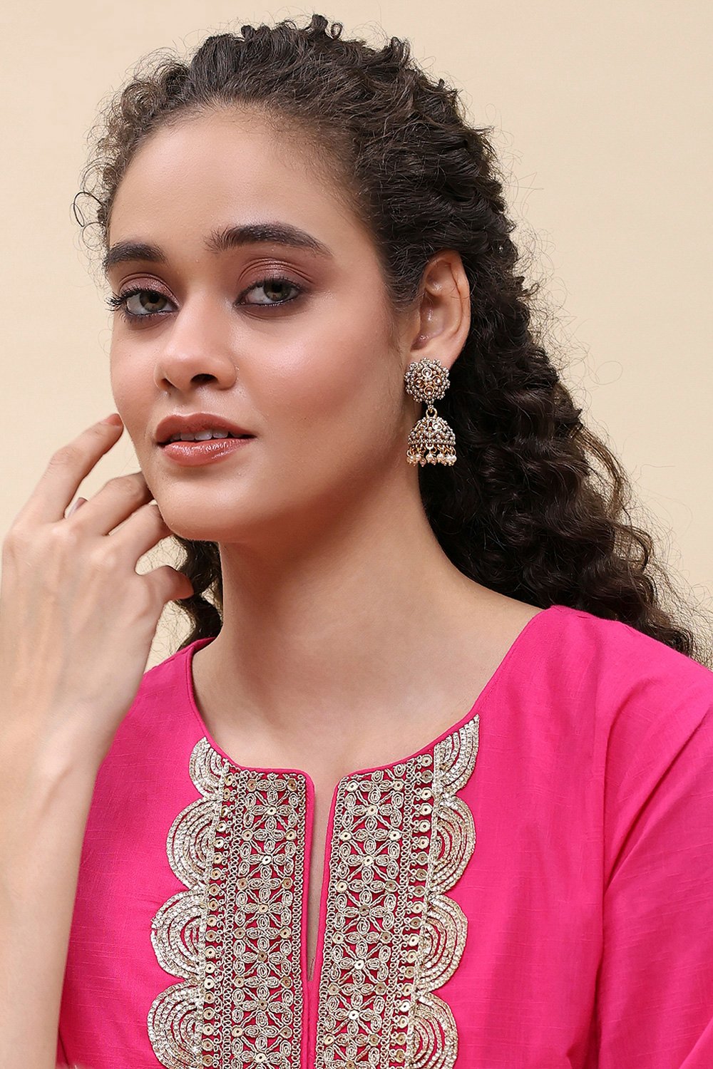 White Alloy Jhumka image number 3