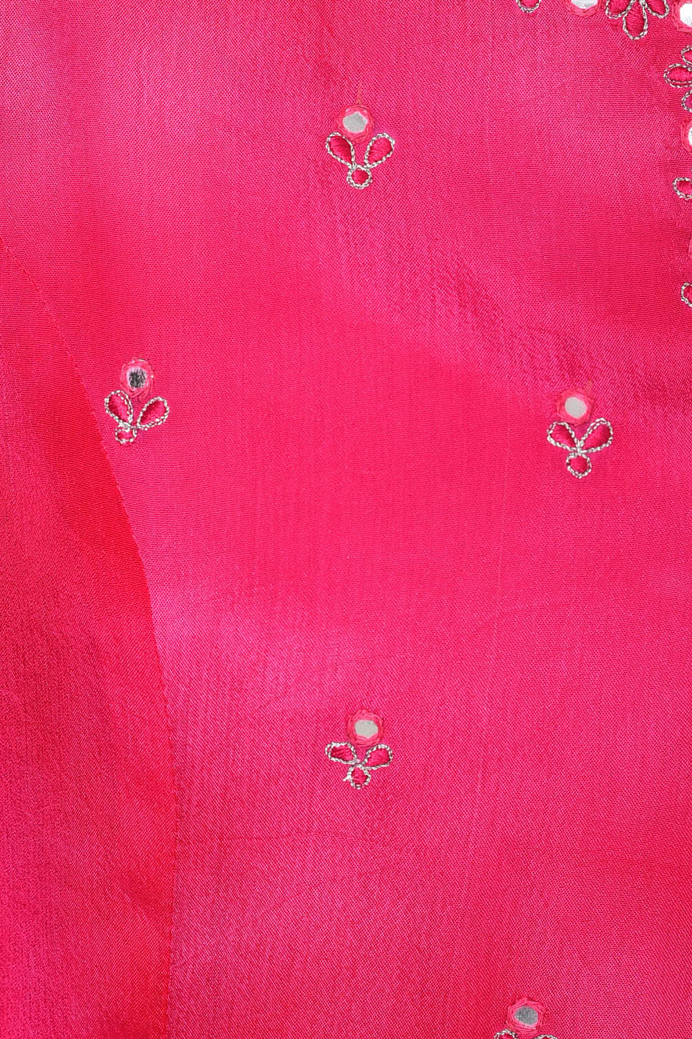 Pink Flared Viscose Kurta image number 5