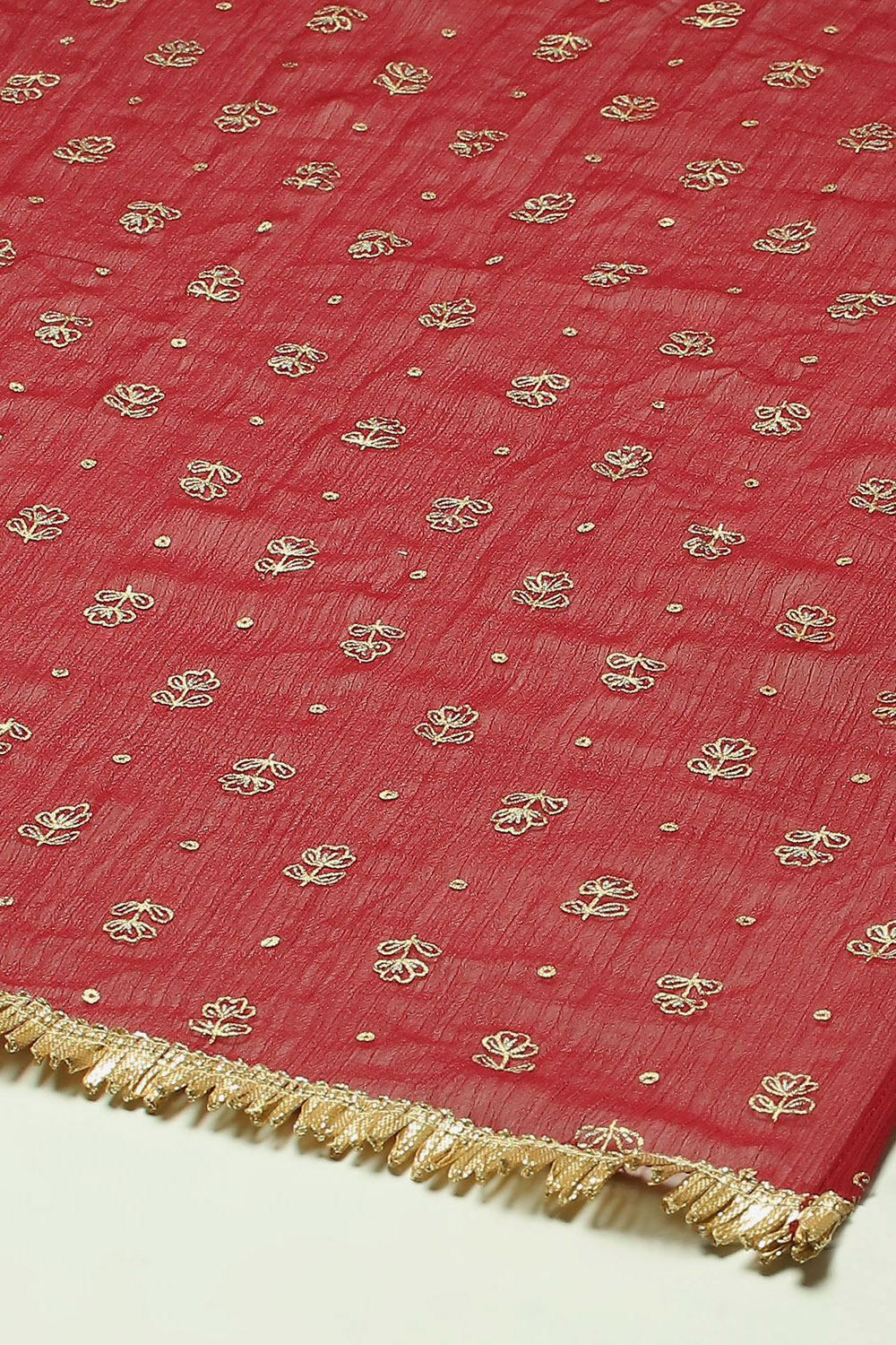 Maroon Viscose Printed Dupatta image number 1