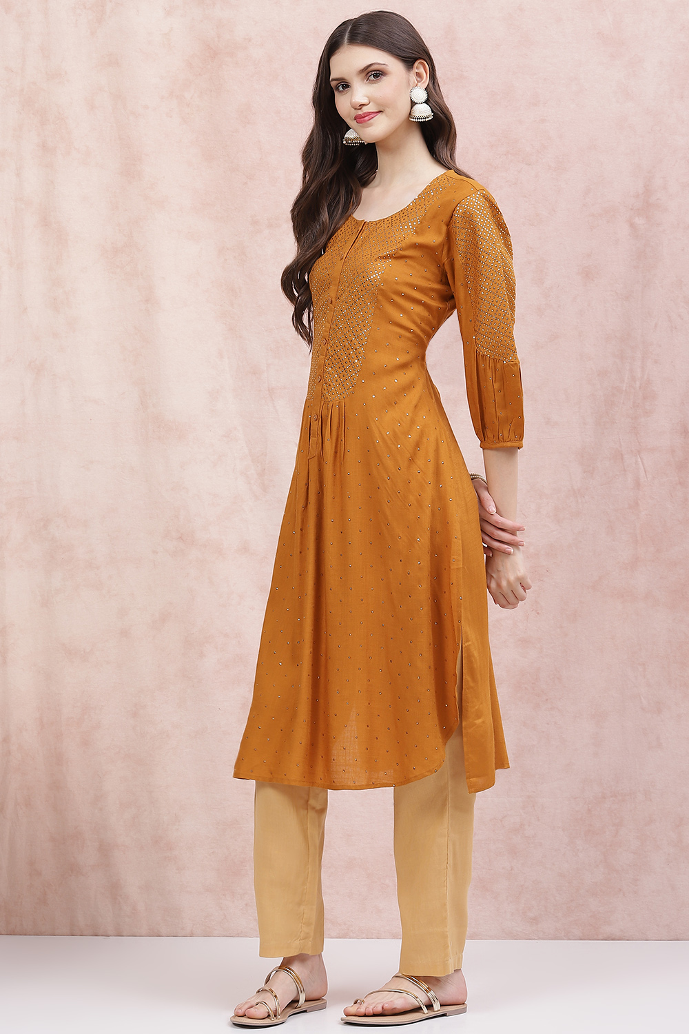 Mustard LIVA Straight Tunic image number 2