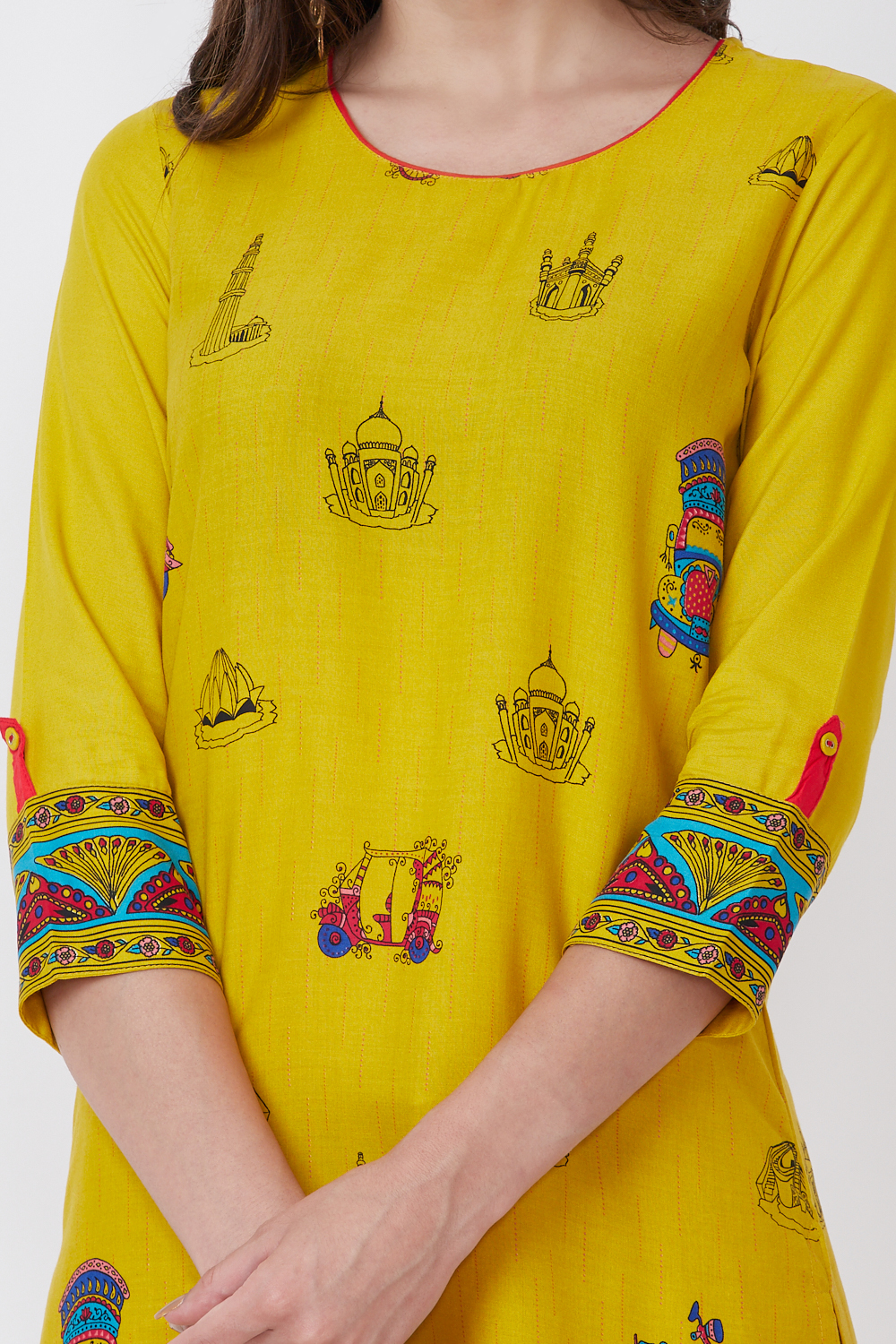 Yellow Viscose Rayon Straight Kurta image number 1