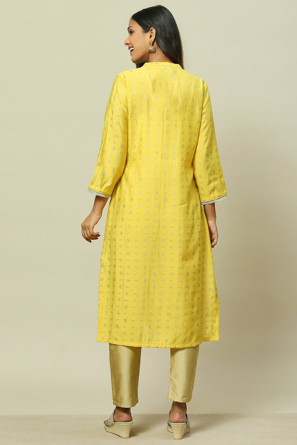 Pink LIVA Straight Kurta image number 4