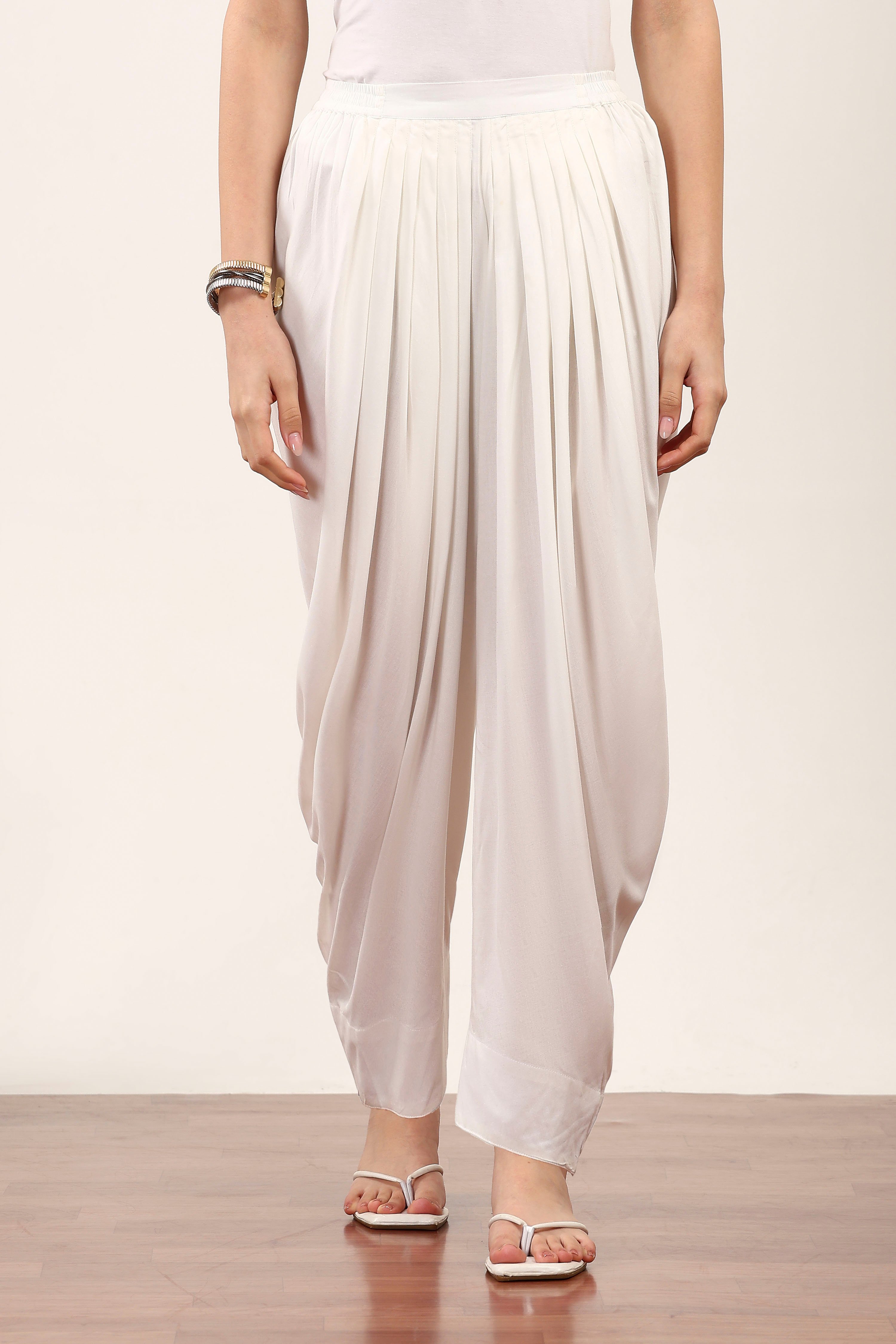 White Rayon Viscose Rayon Salwar image number 5