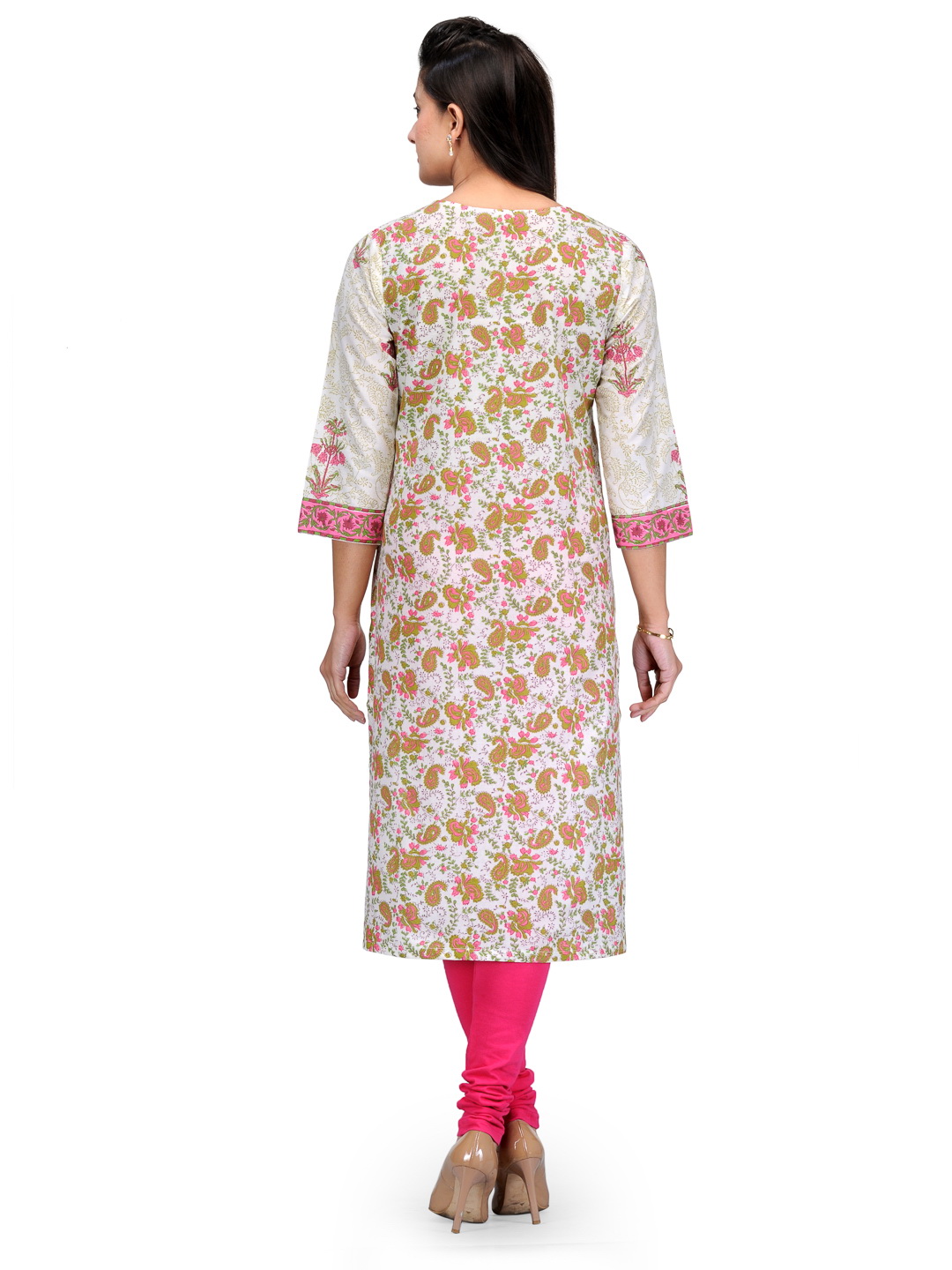White Cotton Straight Kurta image number 3