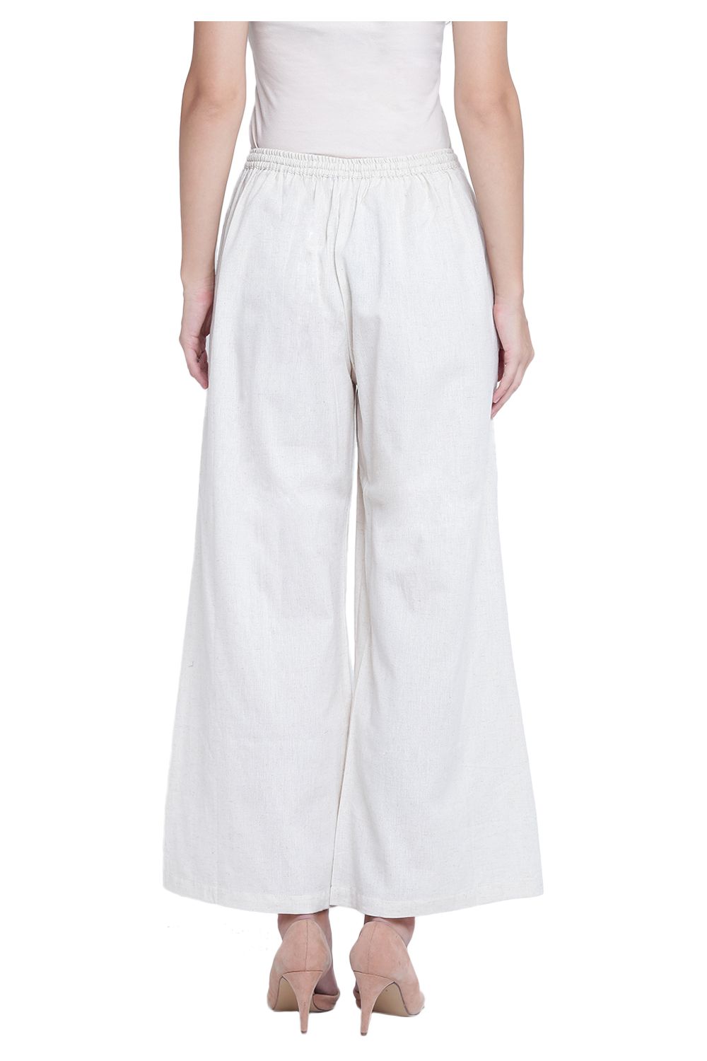 Rangriti Ivory Cotton Flex Palazzo image number 4