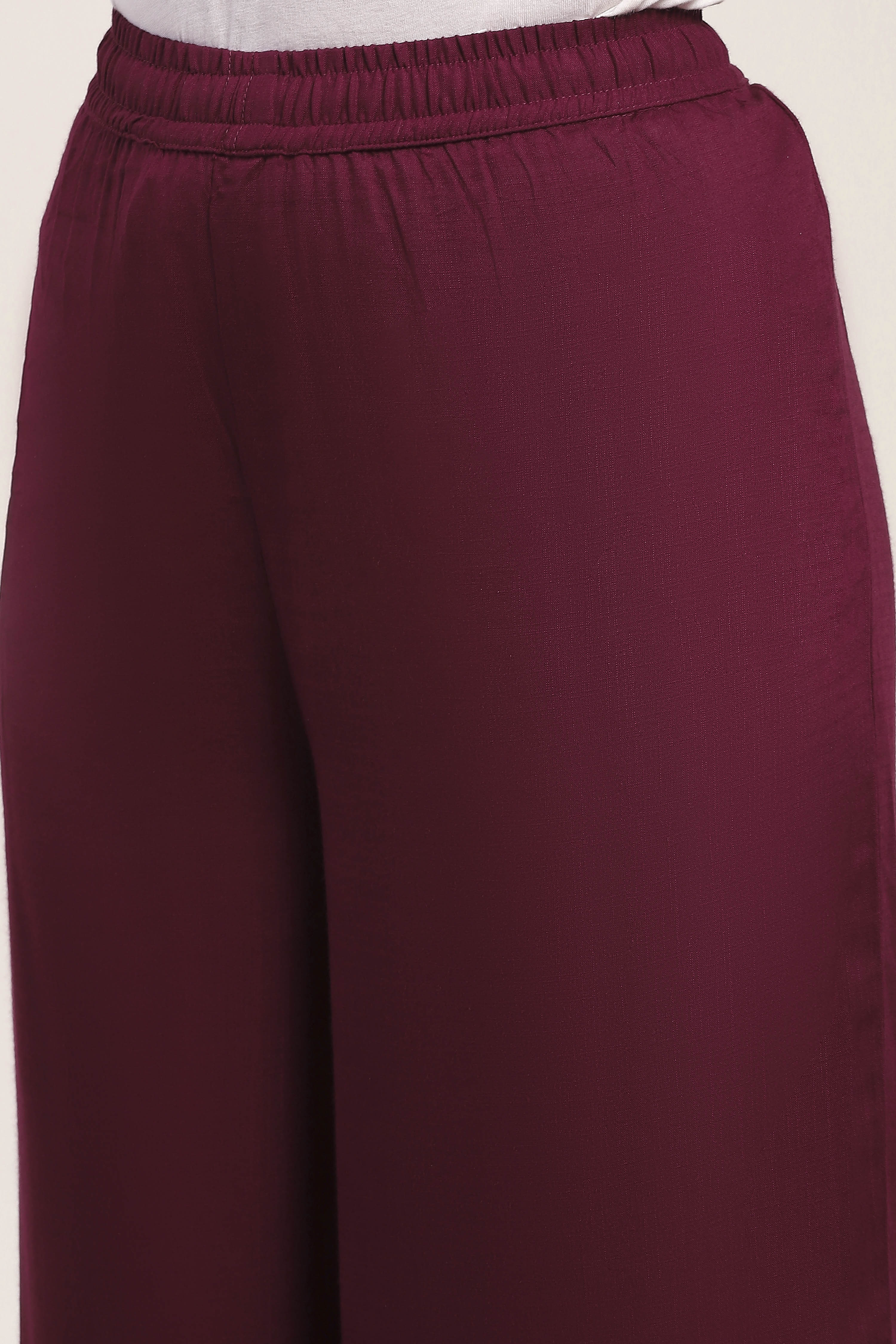 Pink Viscose Polyester Viscose Rayon Kurta Pants Set image number 2