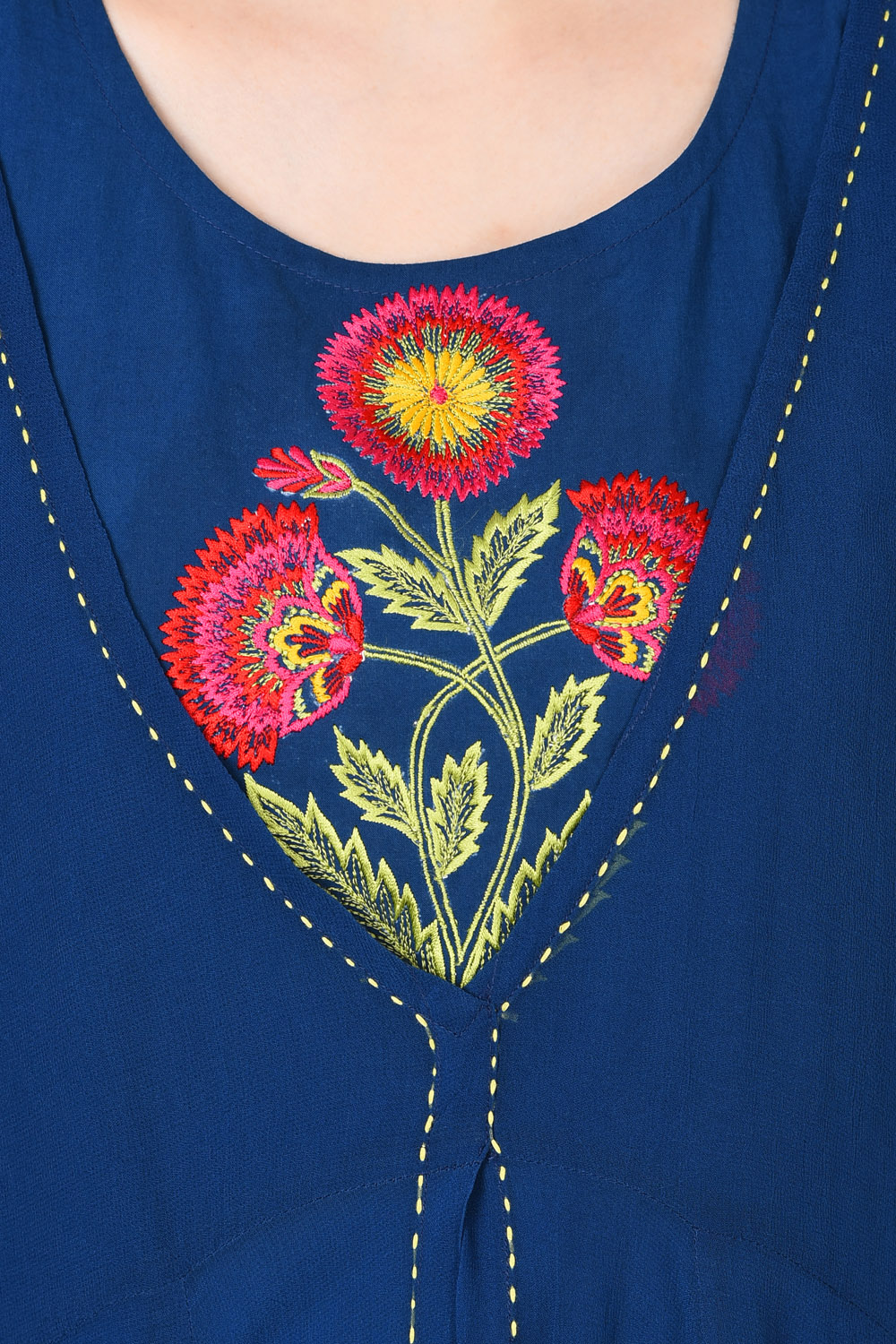 Indigo Kalidar Viscose Kurta image number 6