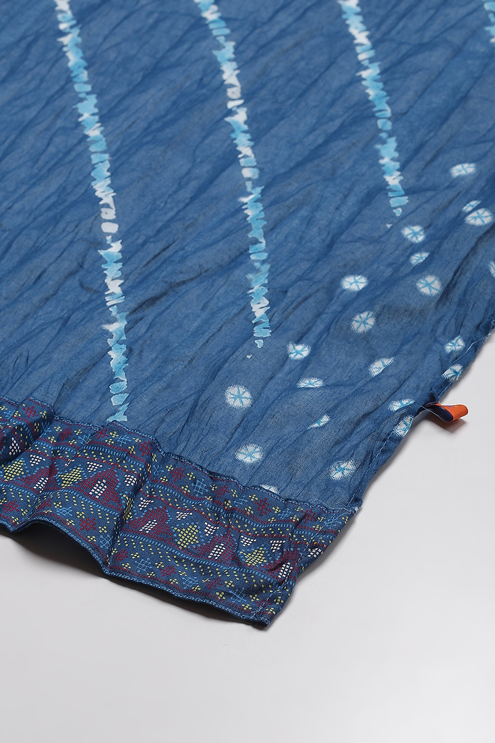 Indigo Cotton Blend Shibori Dupatta image number 1