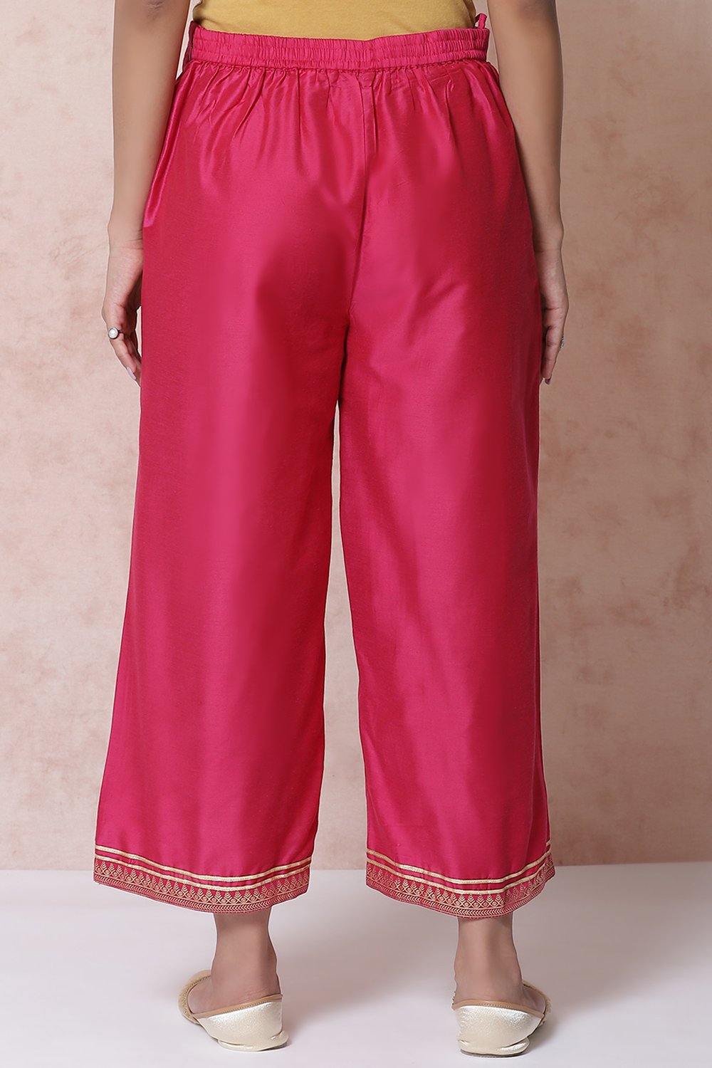 Fuchsia Art Silk Palazzo Pants image number 5