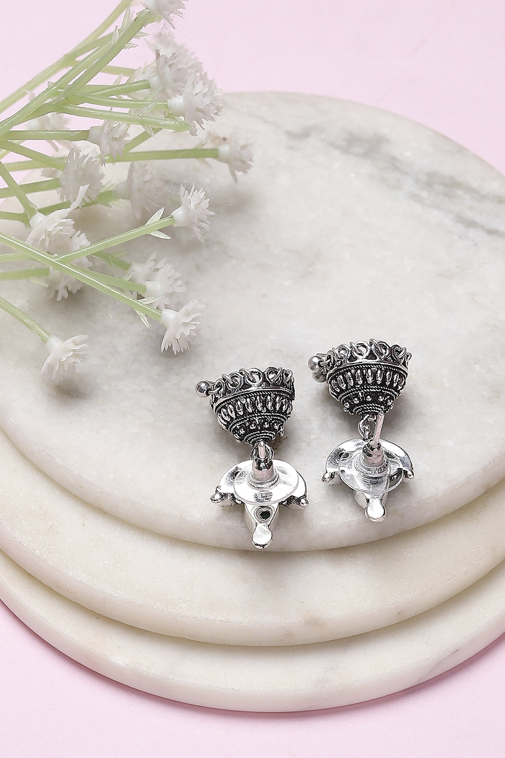 Green Brass Jhumka image number 2