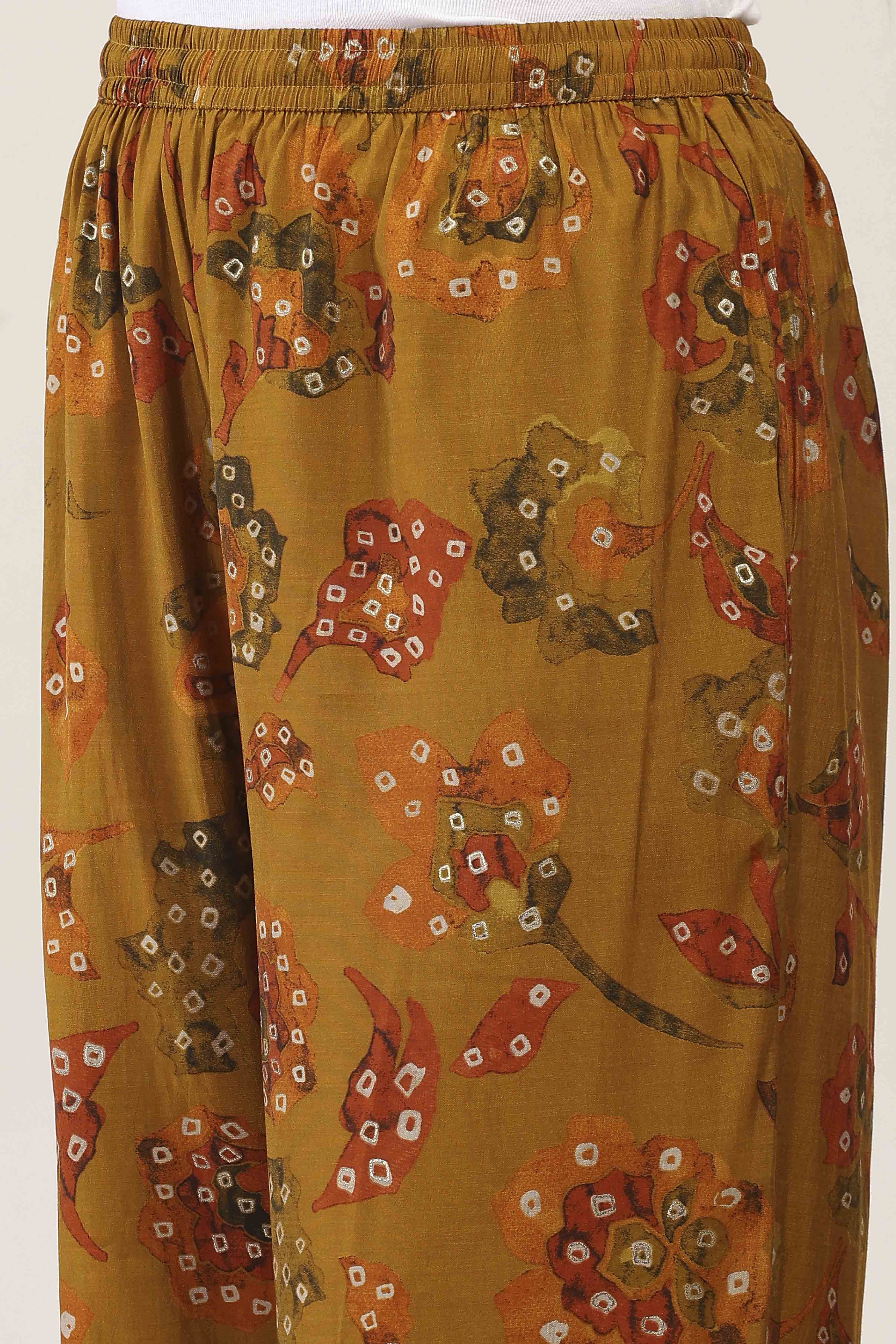 Green Viscose Polyester Viscose Rayon Kurta Pants Set image number 2