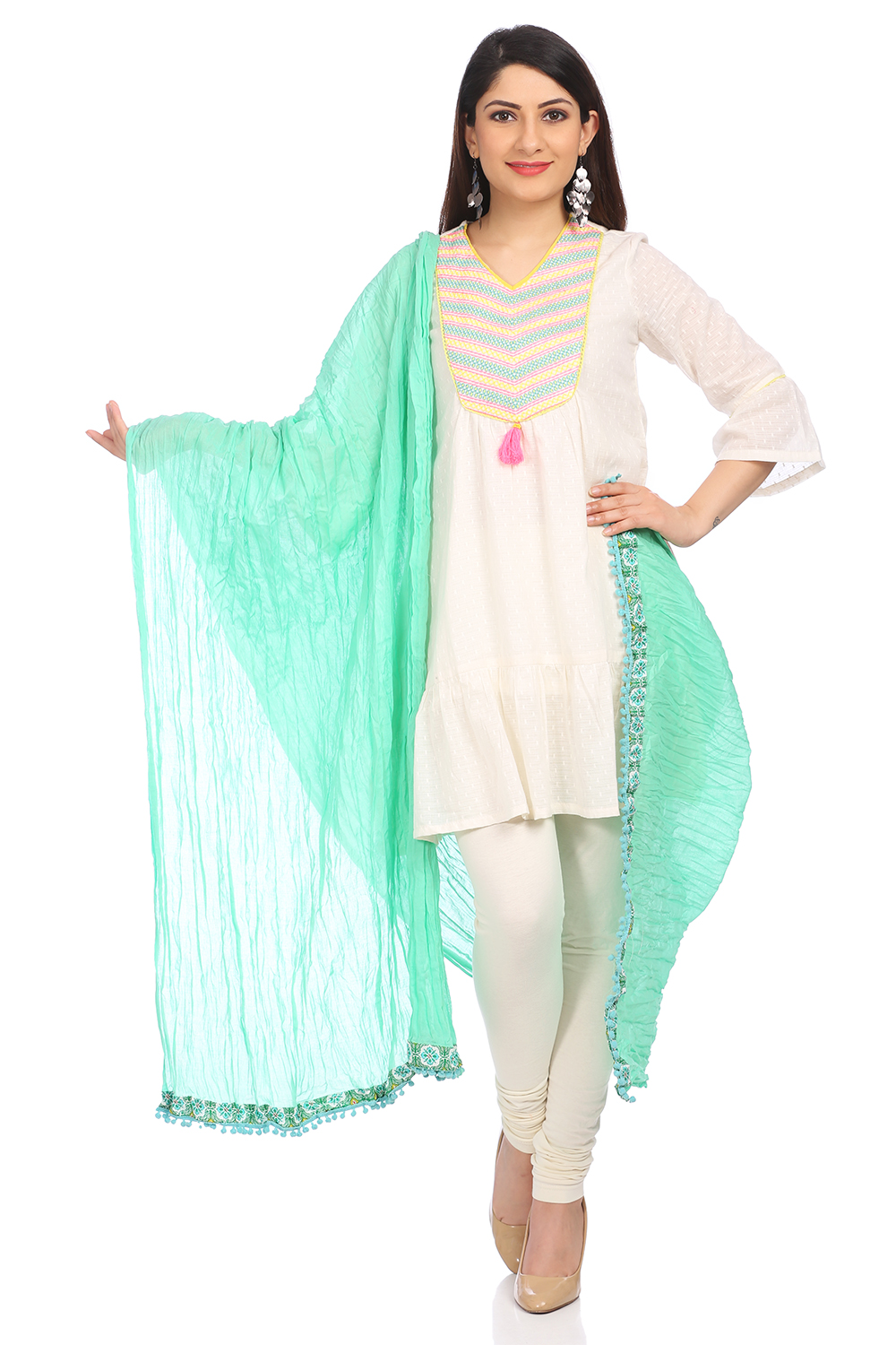 Green Cotton Stoles image number 0