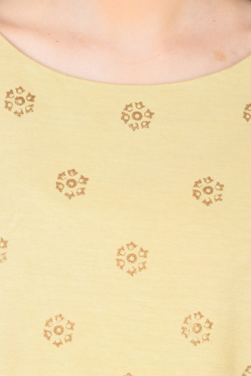 Beige Straight Viscose Indie Top image number 1