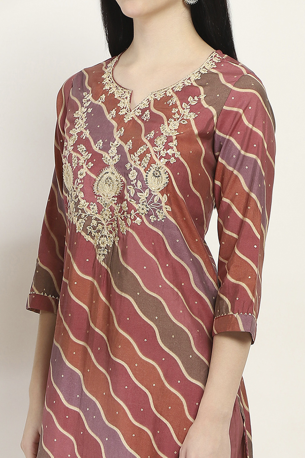 Olive Viscose Blend Straight Set image number 1