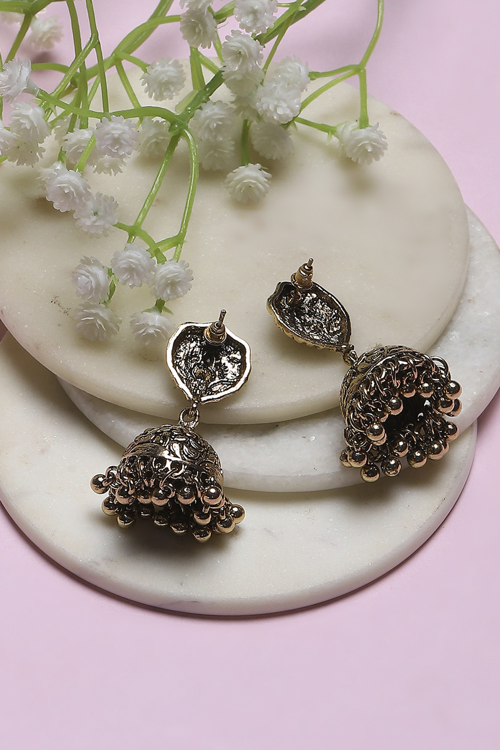 Gold Oxidize Alloy Jhumka image number 2