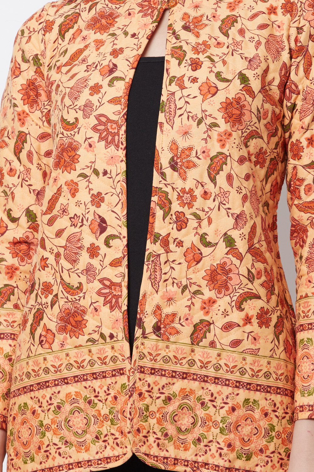 Peach Cotton And Flex Straight Jacket image number 1