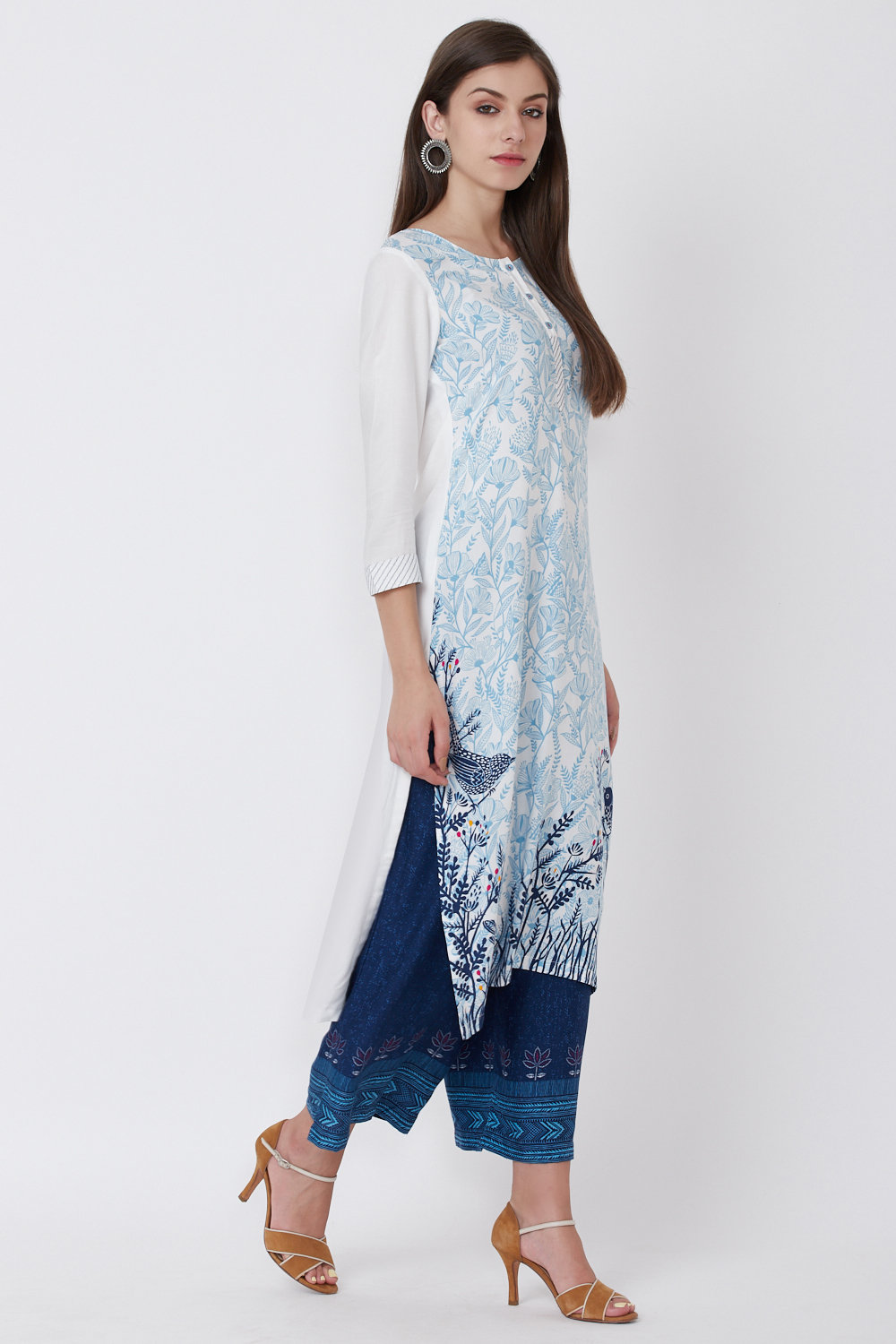 White Viscose Rayon Straight Kurta image number 3