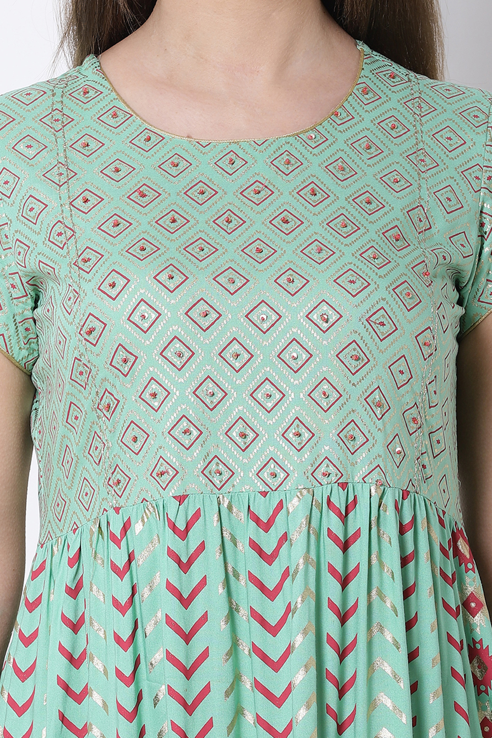 Mint Green Viscose Dress image number 1