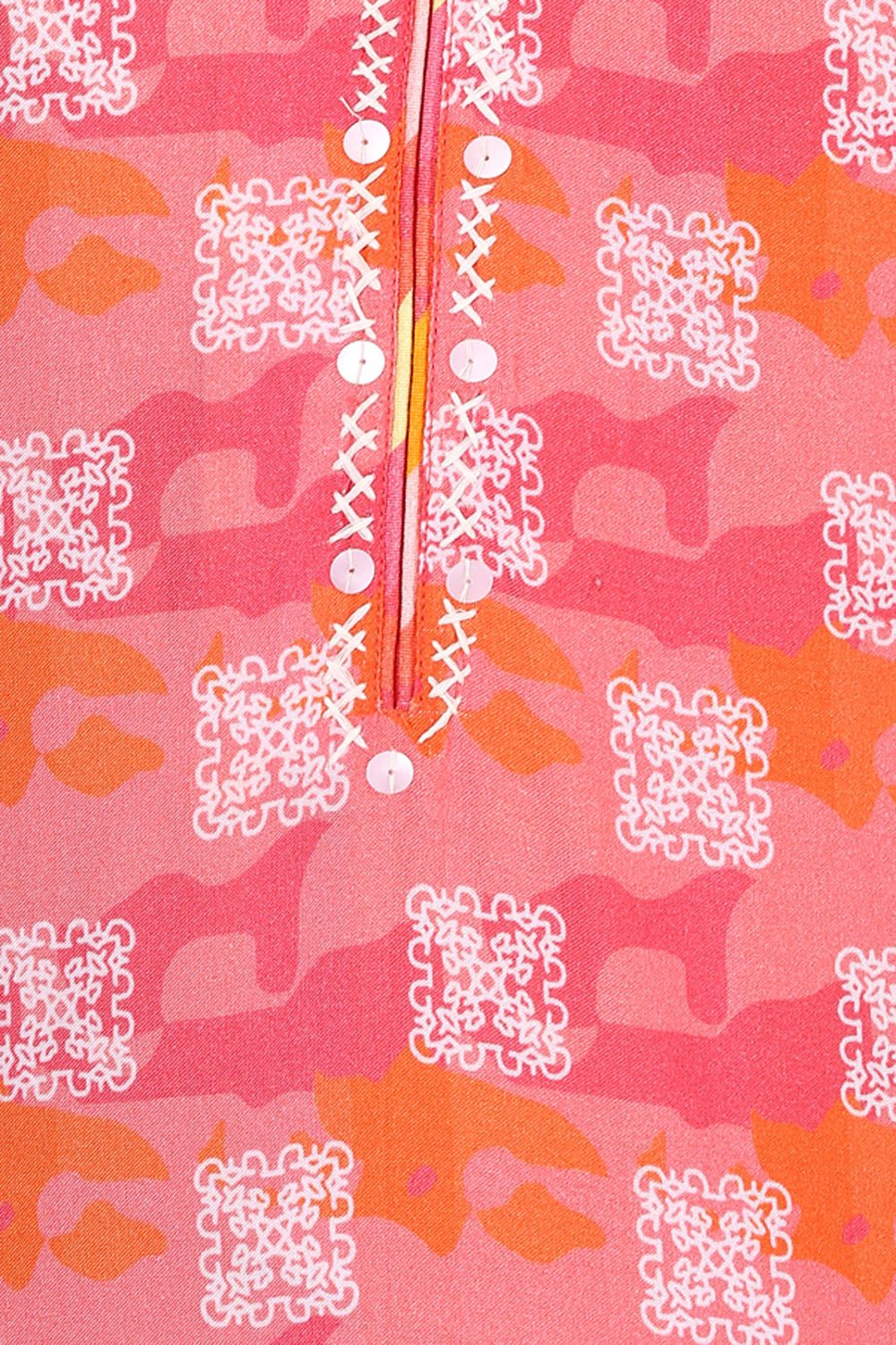 Pink Straight Rayon Kurta image number 1