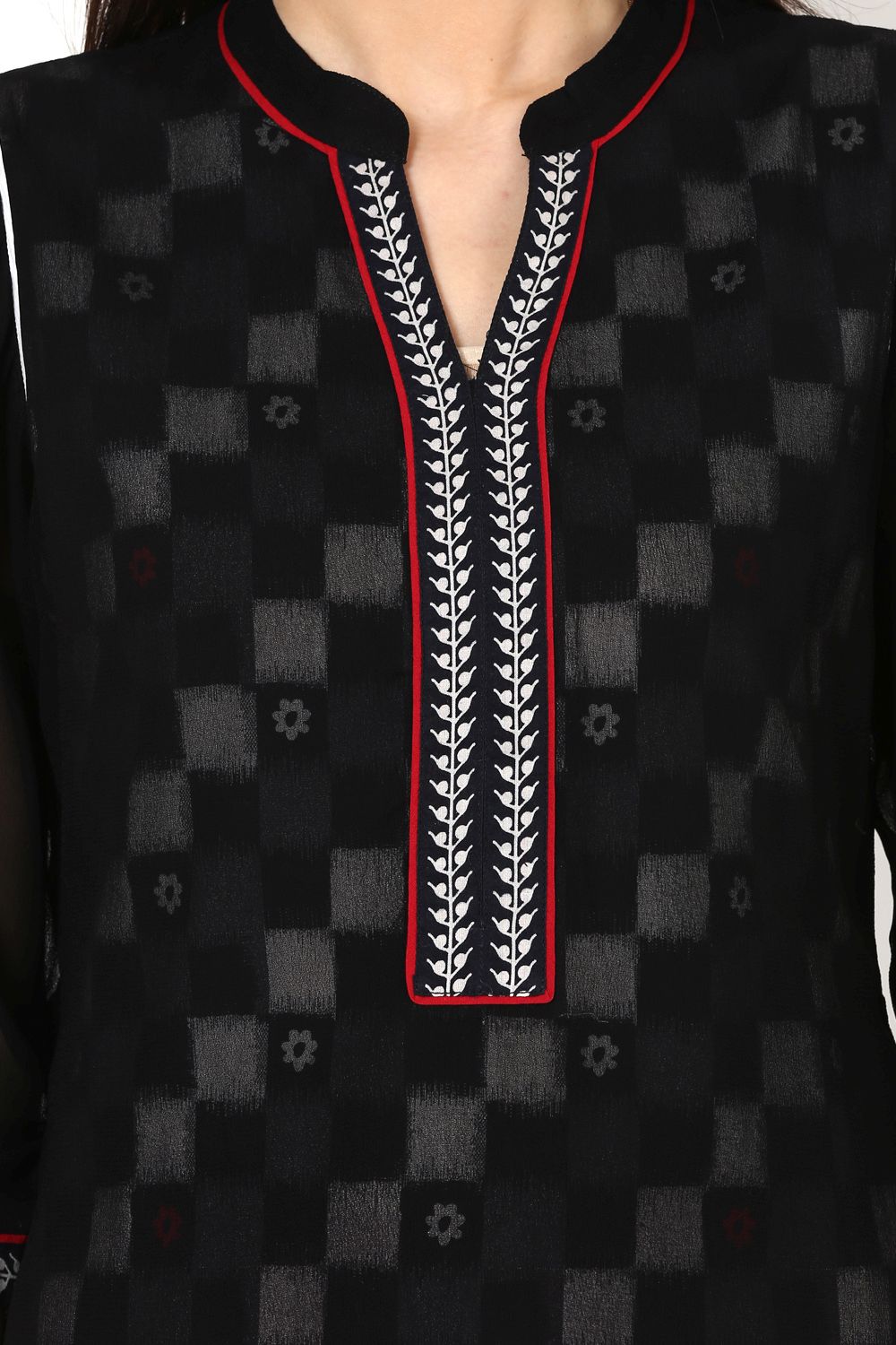 Black Straight Viscose Rayon Kurta image number 4