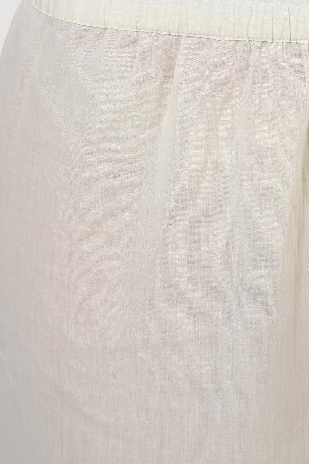 Off White Viscose Rayon Culottes image number 1