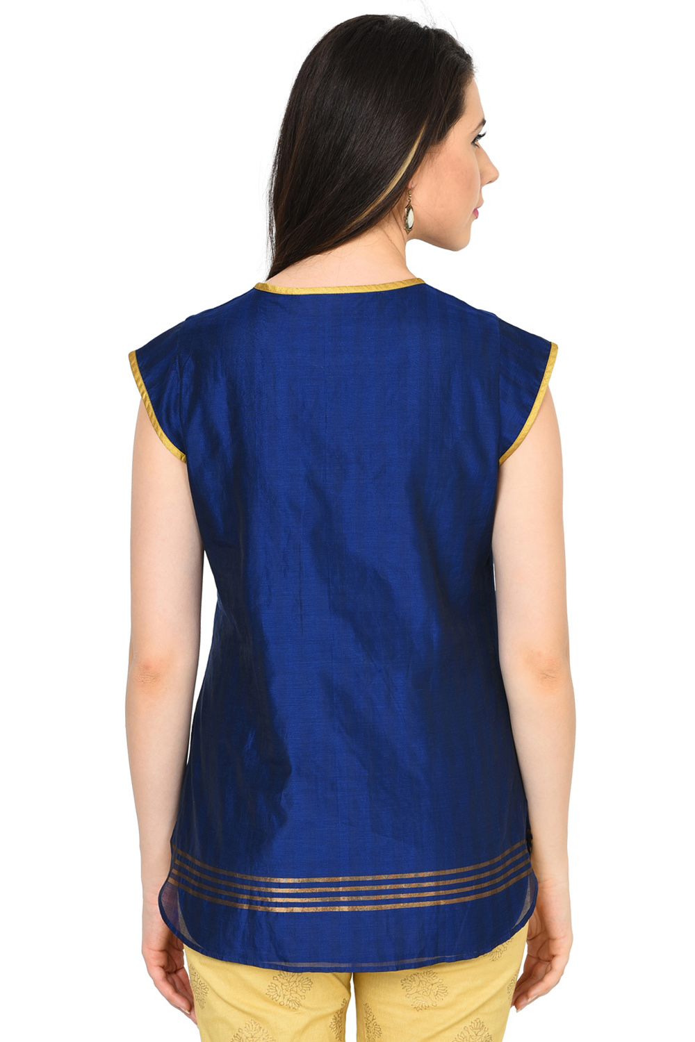 Indigo Straight Polyester Indie Top image number 3