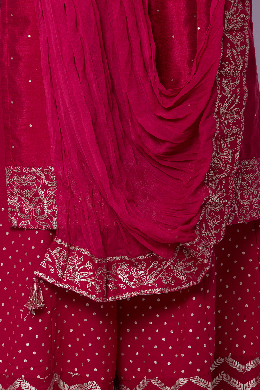 Maroon Polyester Chiffon Dupatta image number 2
