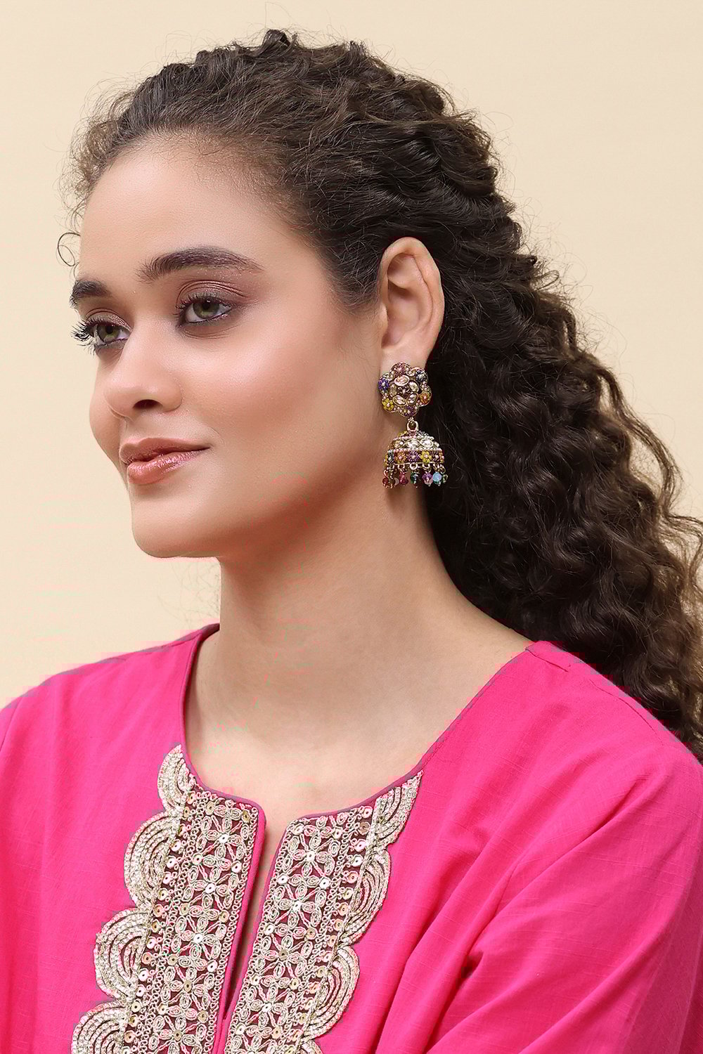 Multicolor Alloy Jhumka image number 3