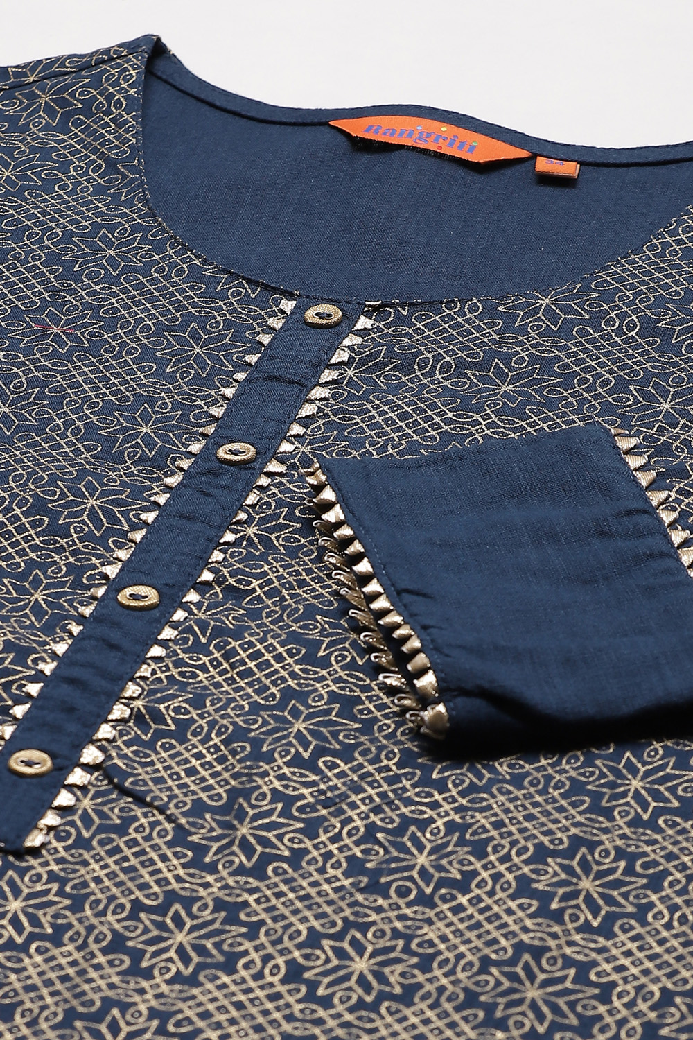 Indigo Art Silk Straight kurta image number 1