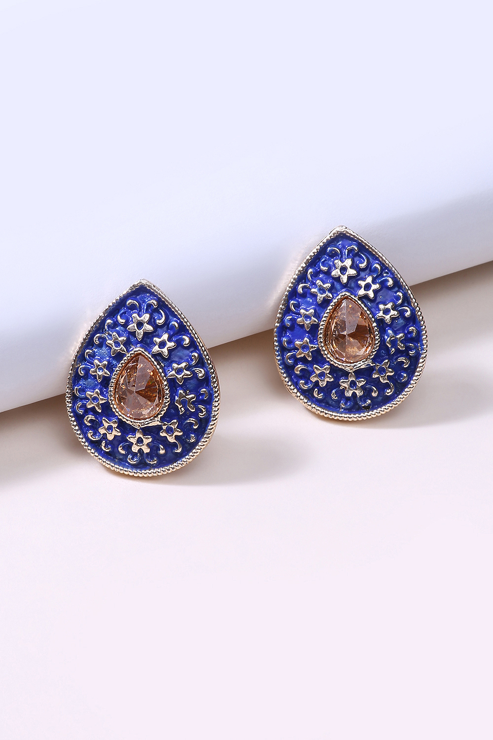 Blue Metal Brass Earring image number 2