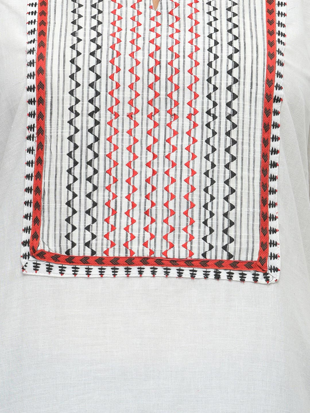White Cotton Straight Kurta image number 4
