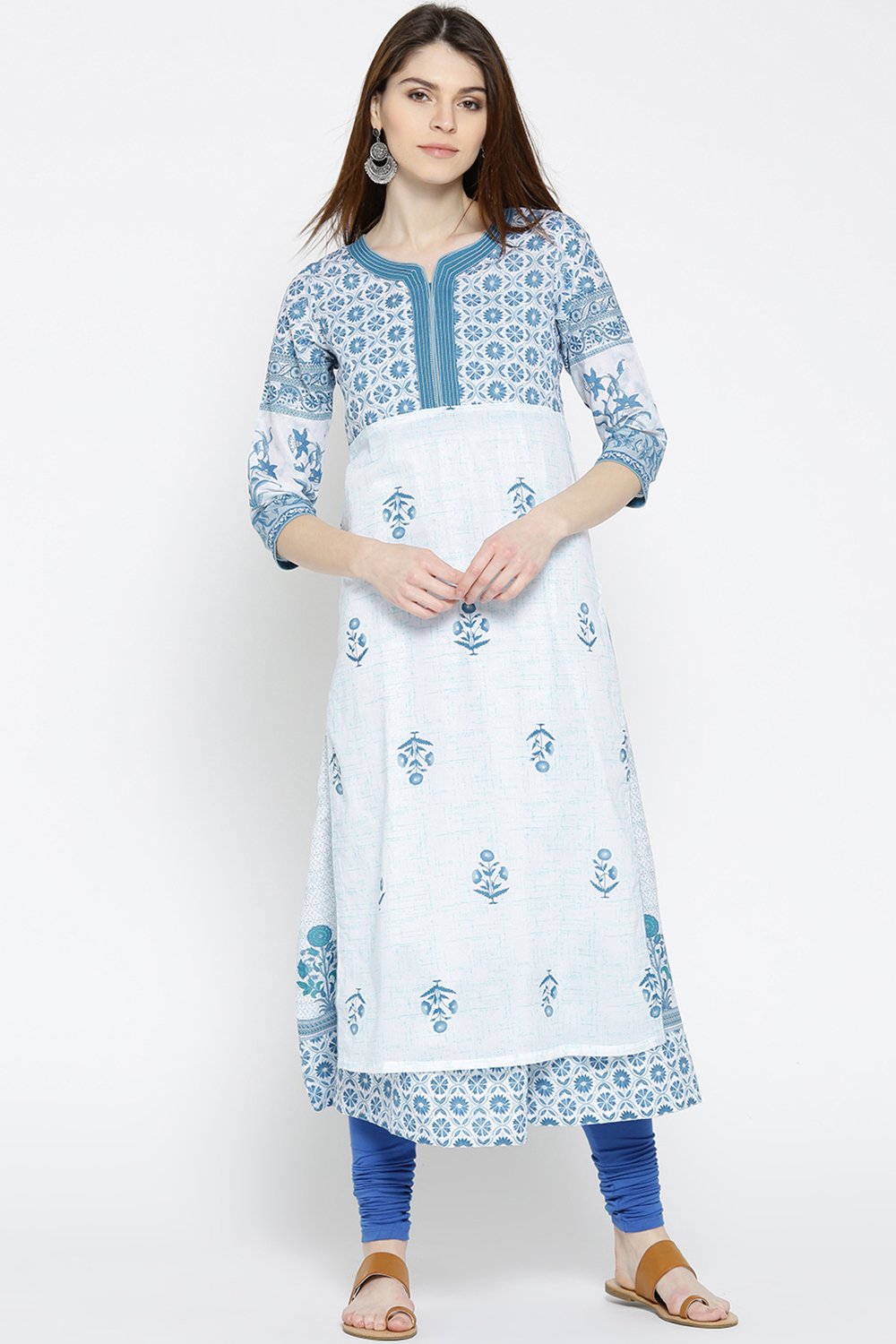 White Cambric Straight Kurta image number 0