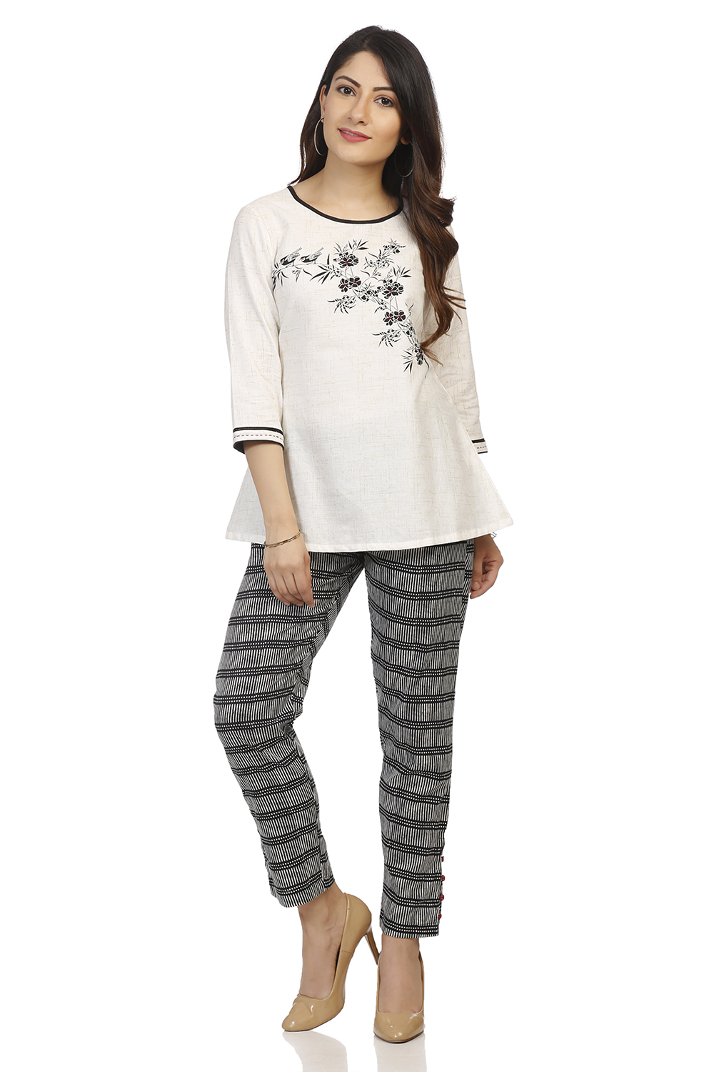 Ecru A Line Cotton Indie Top image number 4