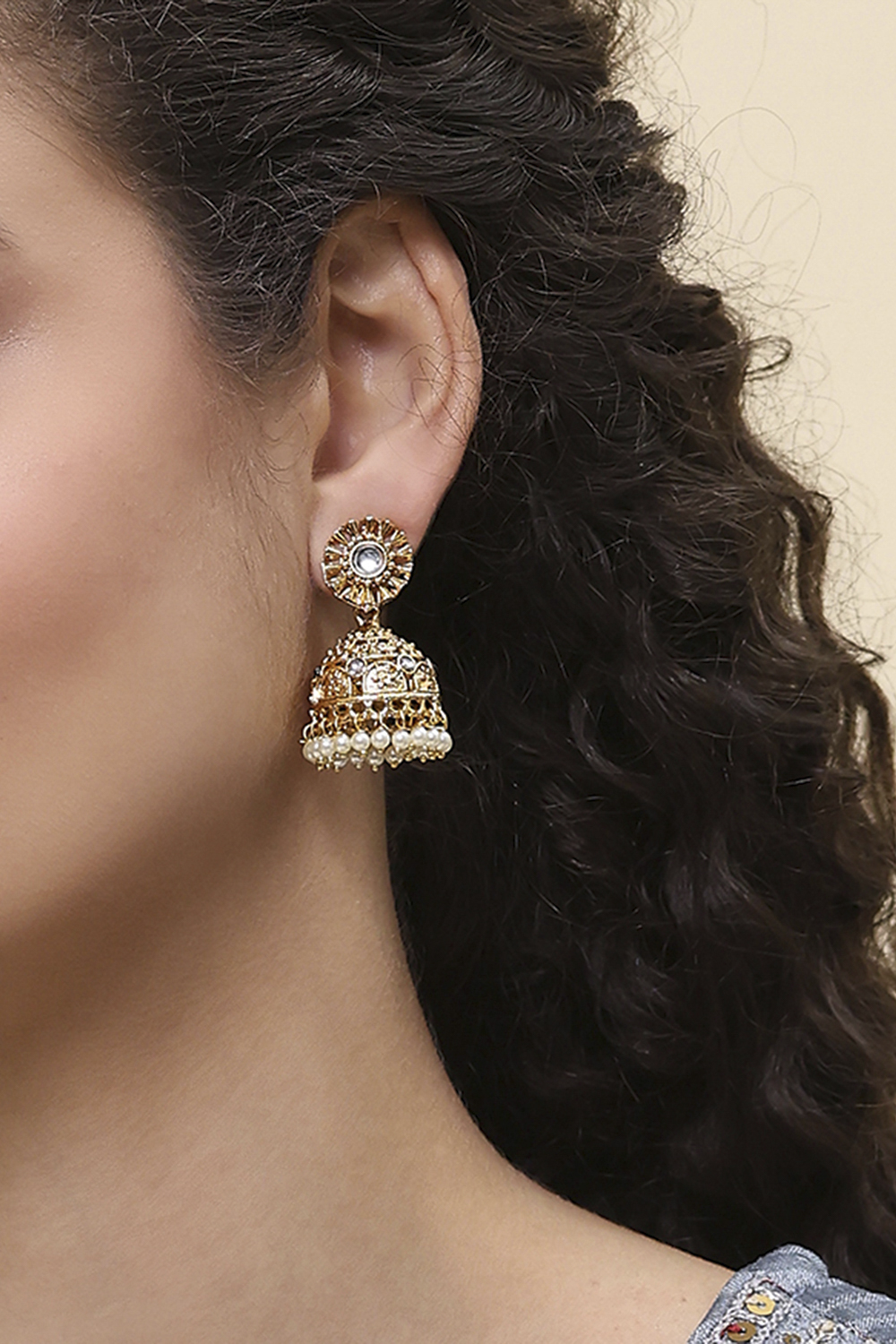 Gold Alloy Jhumka image number 1