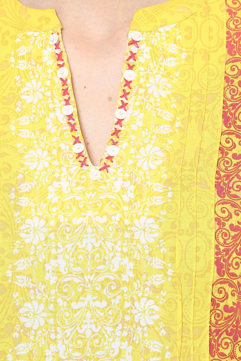 Yellow Straight Rayon Kurta image number 1